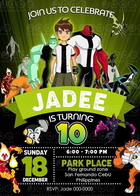 ben 10 party invitations|Ben 10 Photo Invitations Personalized Party Invites.